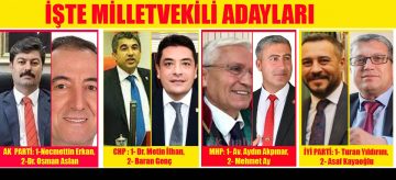 SEÇİLMEK İÇİN YARIŞACAK OLAN MİLLETVEKİLİ ADAYLARIMIZ