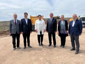ÜNSAL, ERKAN VE ARSLAN, YENİ HASTANE İNŞATINDA İNCELEMELERDE BULUNDU